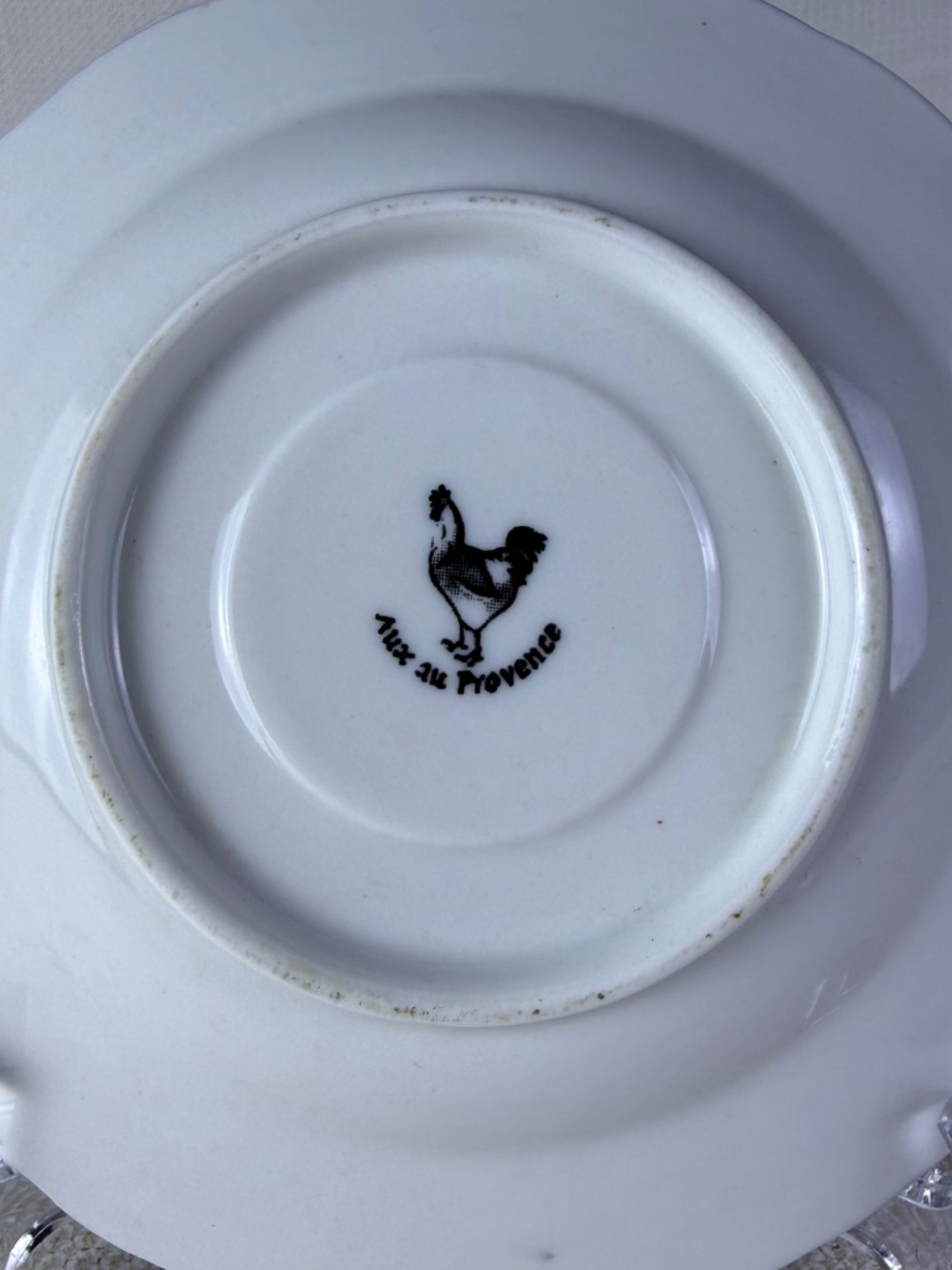 Aux Au Provence Rooster Toile Plate - Black White - French Country Saucer - Picture 6 of 8